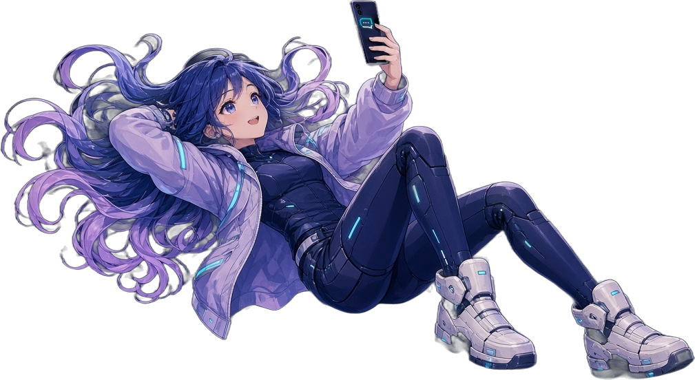 Nodefy android relaxing with a phone